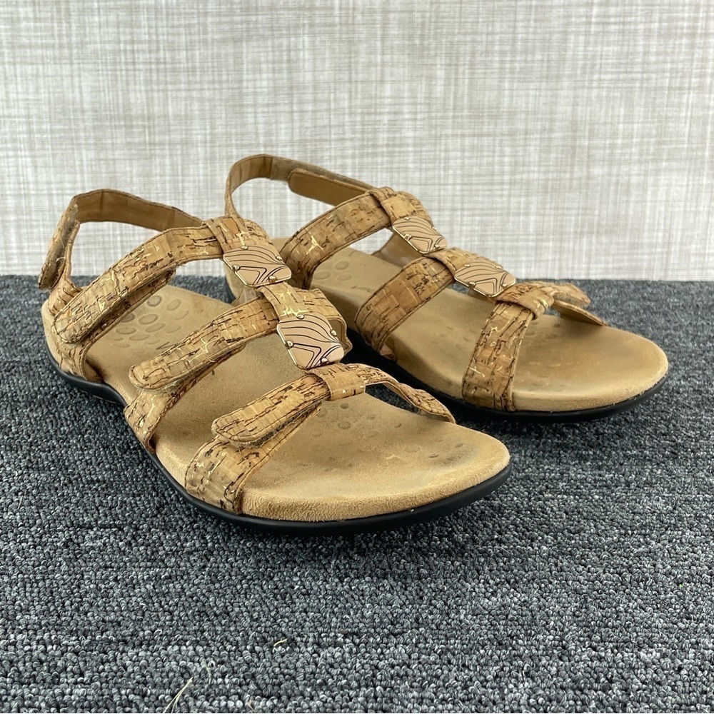 Women's Cork-Pattern Strappy Comfort Sandals - Tan